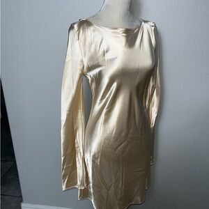 Zara Shimmering Gold Long Sleeve Dress - never been worn
